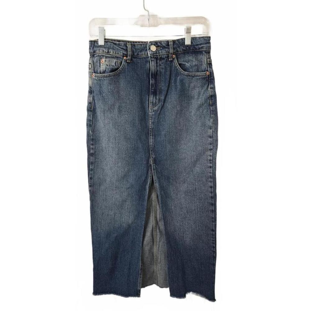 Stradivarius Denim Midi Skirt Size 36